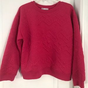 Barbie vibe Zara hot pink quilted sweatshirt